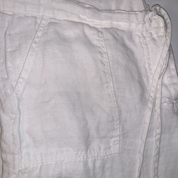 J❤️Li❤️ Linen Button Closure Drawstring Wide Leg Pockets Women’s Pants Size M - Picture 8 of 12